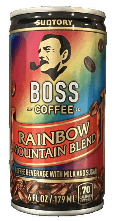 Can of Suntory Boss brand black coffee