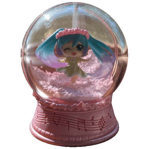 Hatsune Miku in a sakura themed snowglobe